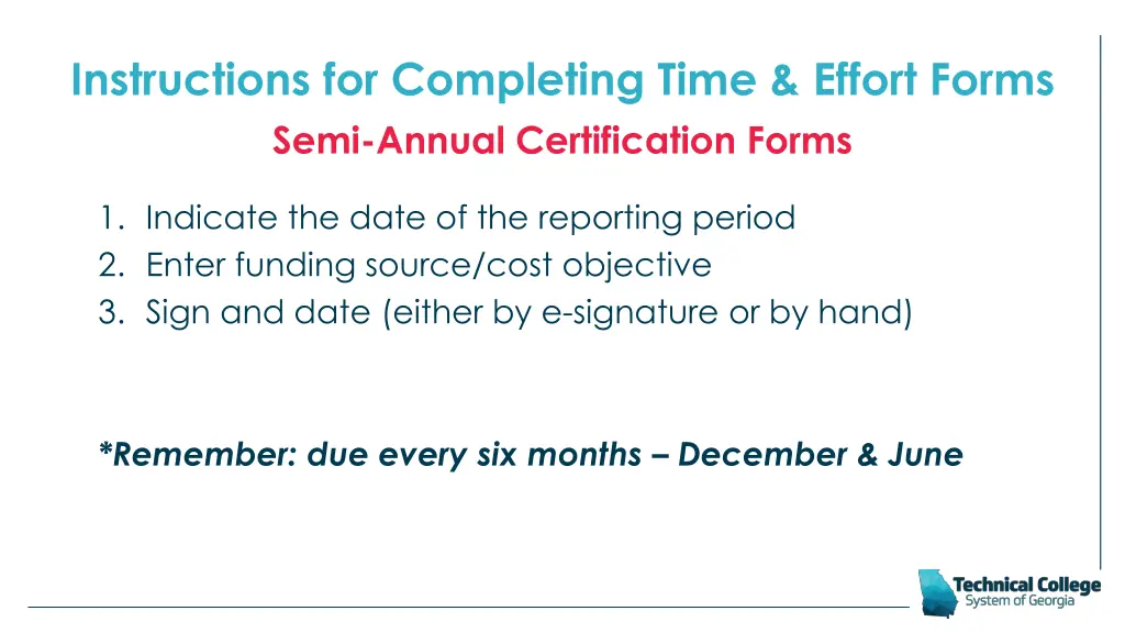 instructions for completing time effort forms