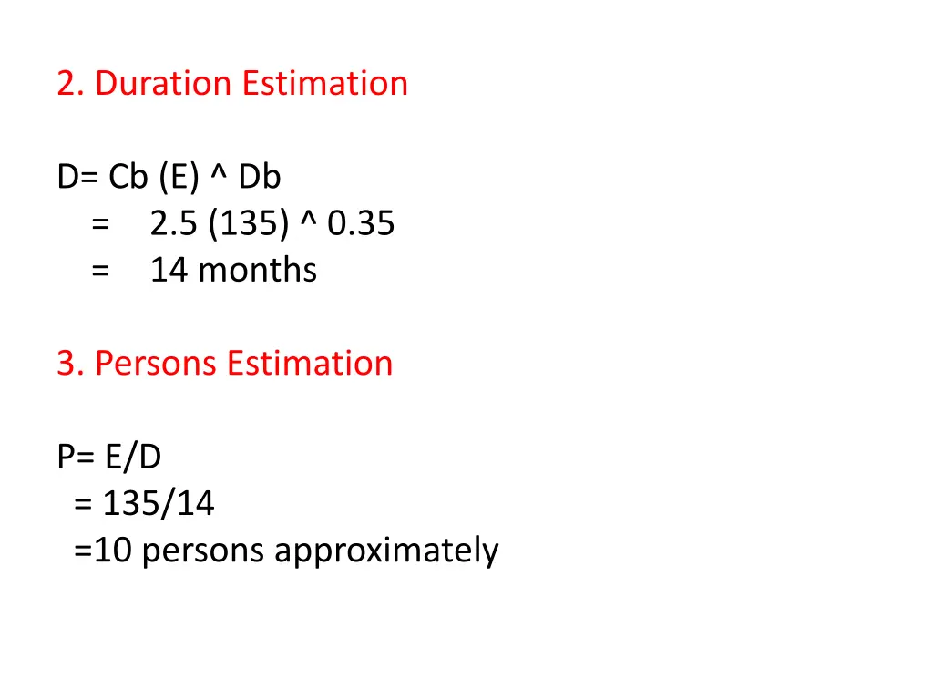 2 duration estimation