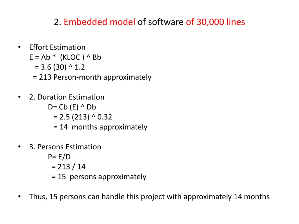 2 embedded model of software of 30 000 lines