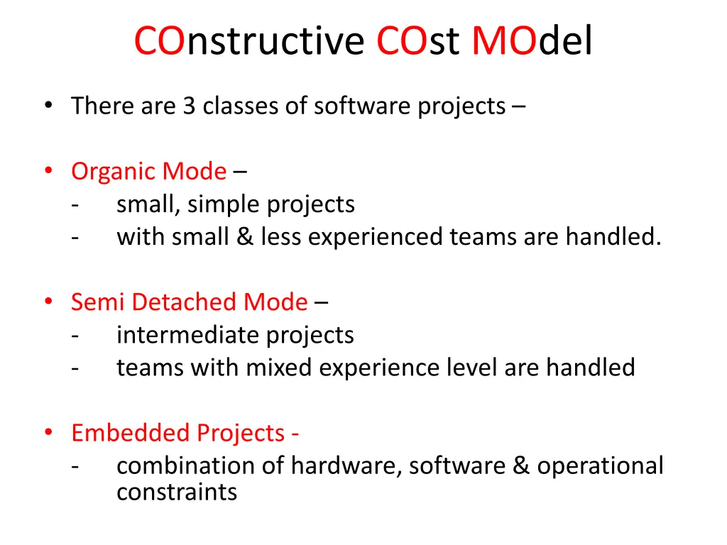 constructive cost model