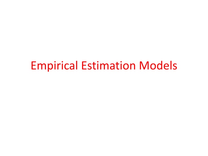 empirical estimation models