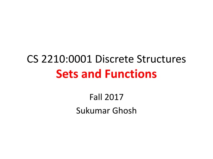 cs 2210 0001 discrete structures sets