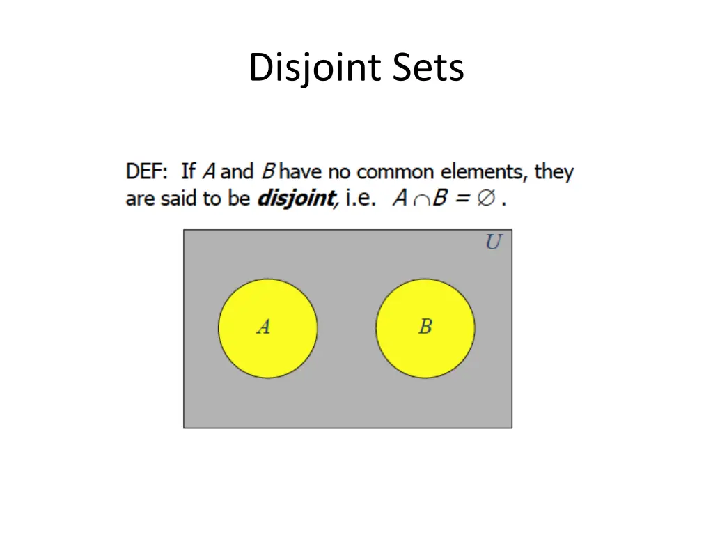 disjoint sets