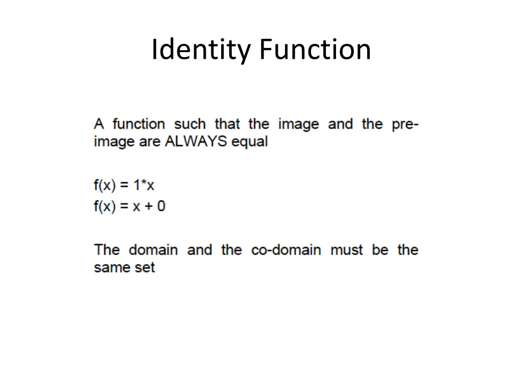 identity function