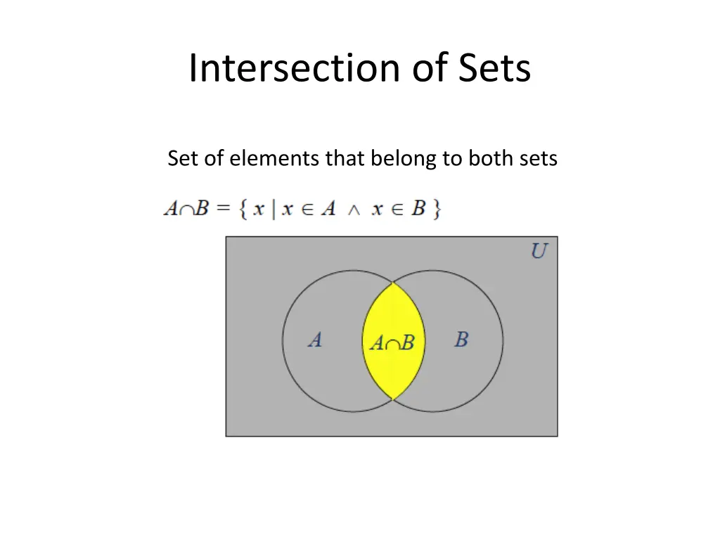 intersection of sets