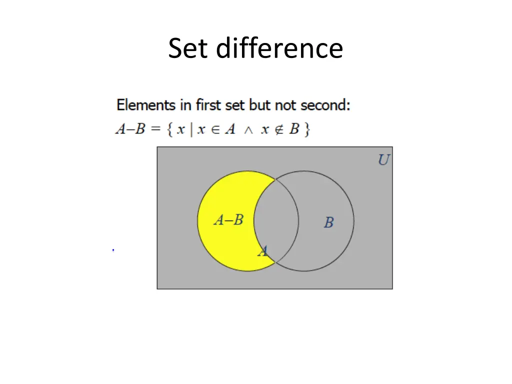 set difference