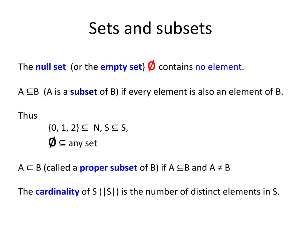 sets and subsets