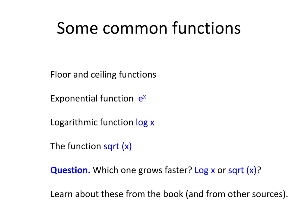 some common functions