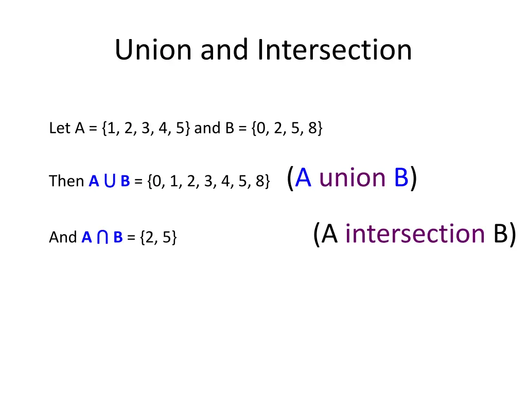 union and intersection