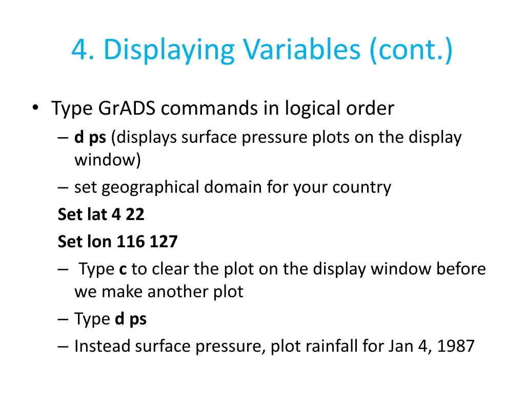 4 displaying variables cont 1