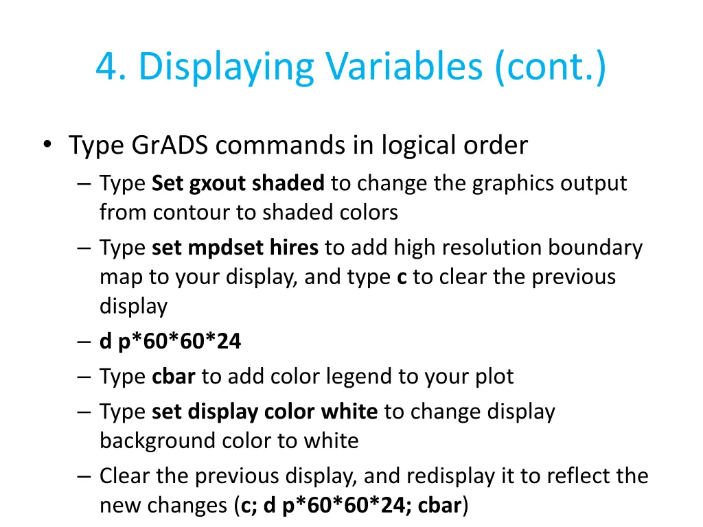 4 displaying variables cont 4