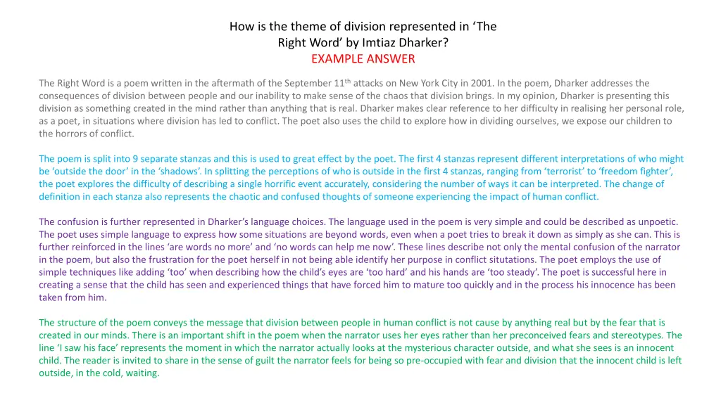 how is the theme of division represented