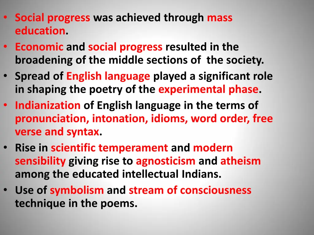 social progress was achieved through mass