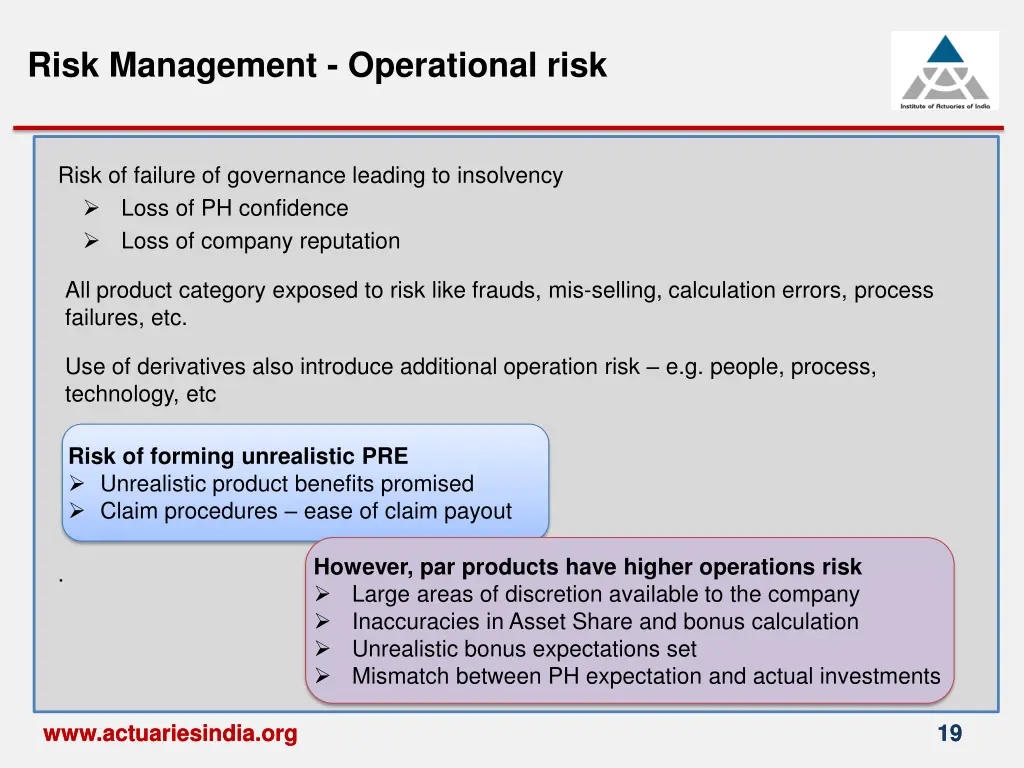 risk management operational risk