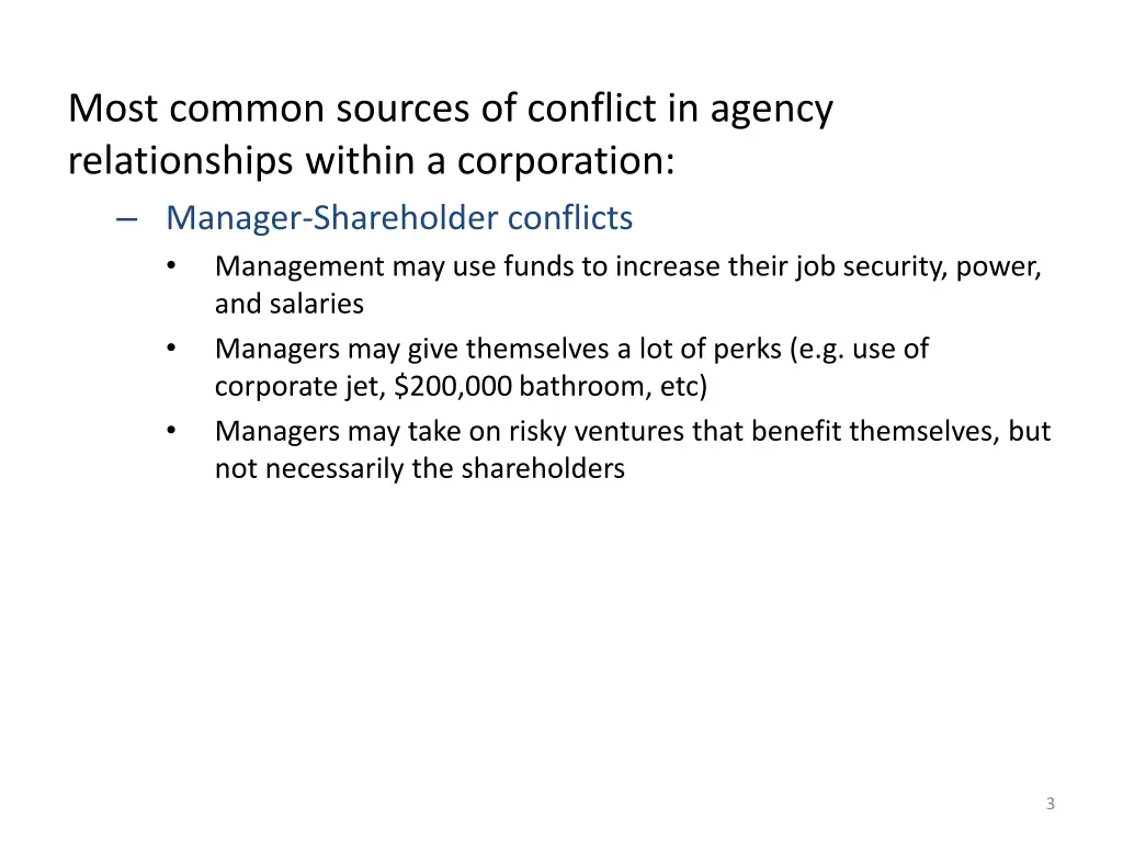 most common sources of conflict in agency