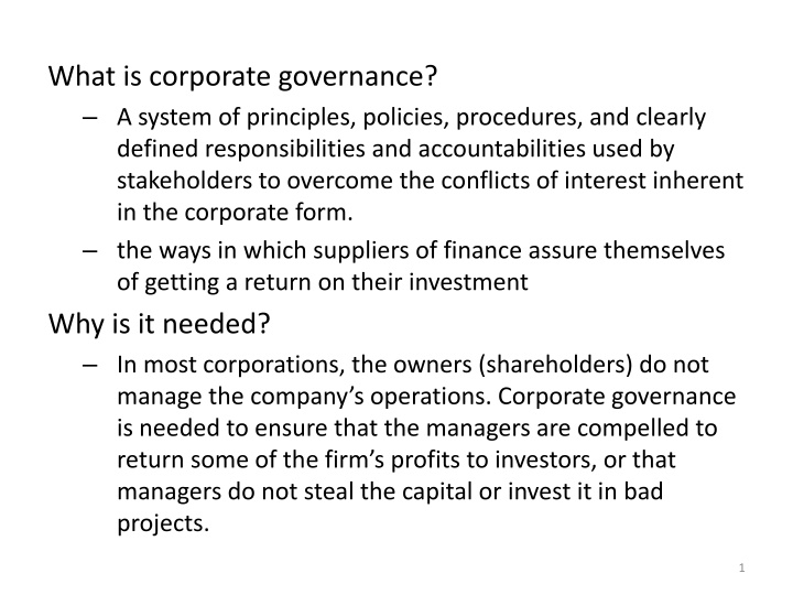 what is corporate governance a system