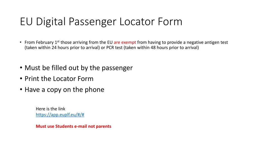 eu digital passenger locator form