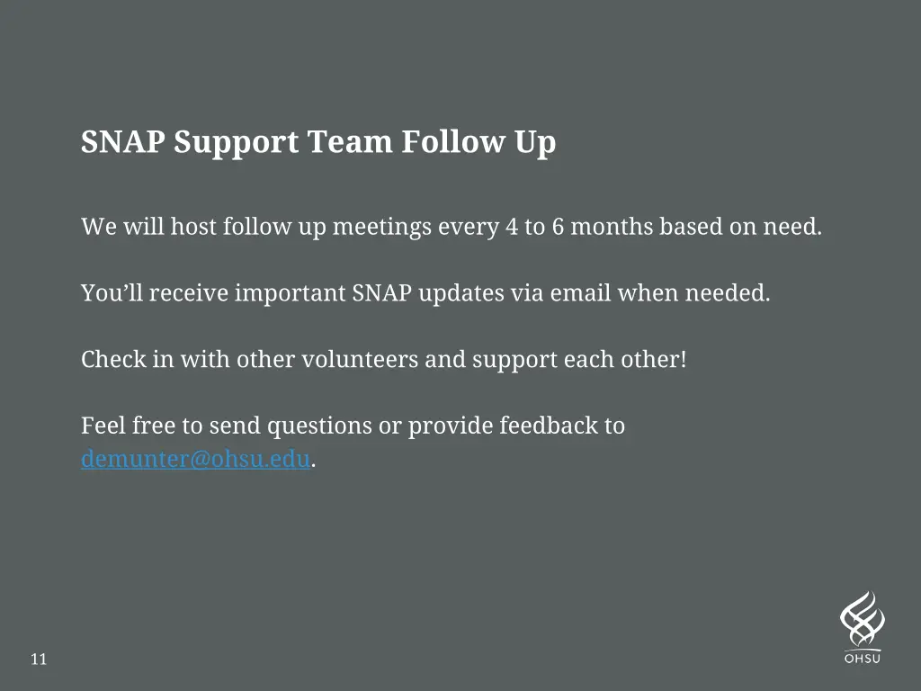 snap support team follow up