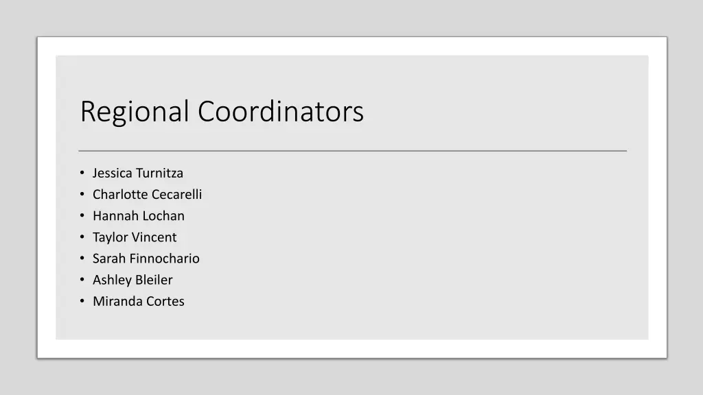 regional coordinators