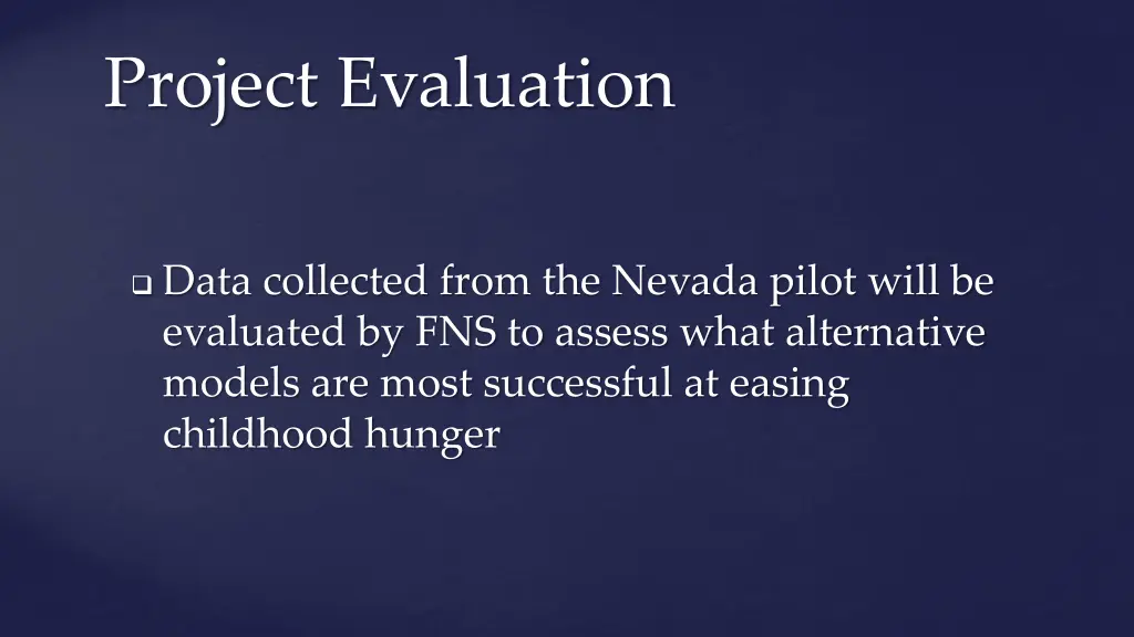 project evaluation