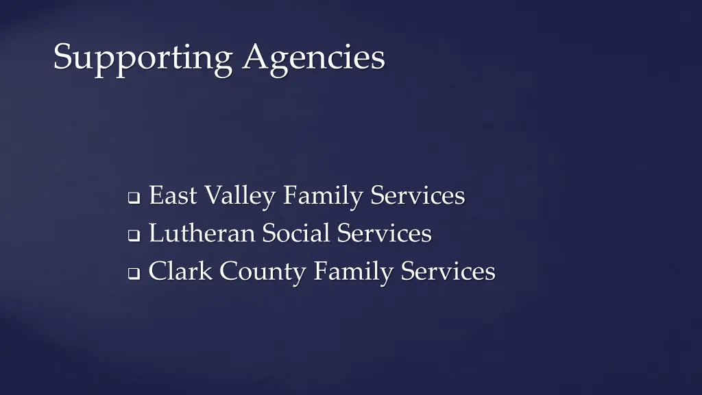 supporting agencies