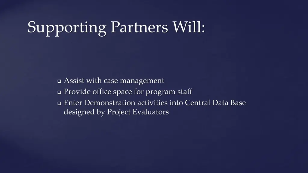 supporting partners will