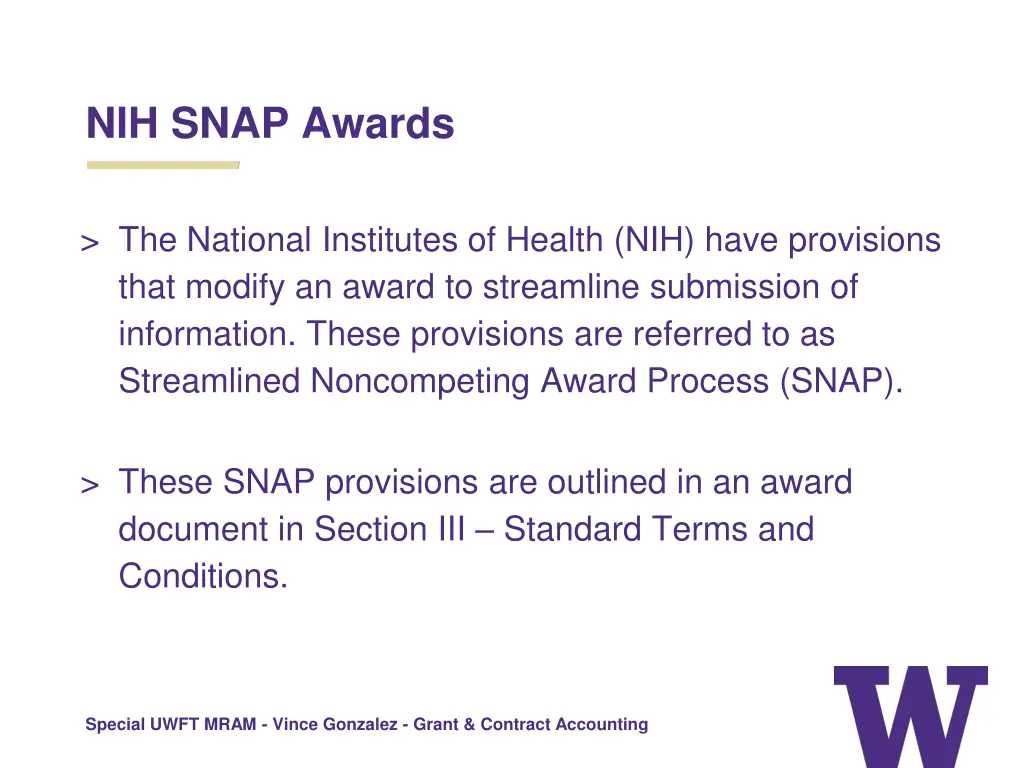 nih snap awards