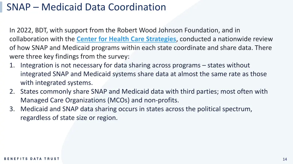 snap medicaid data coordination