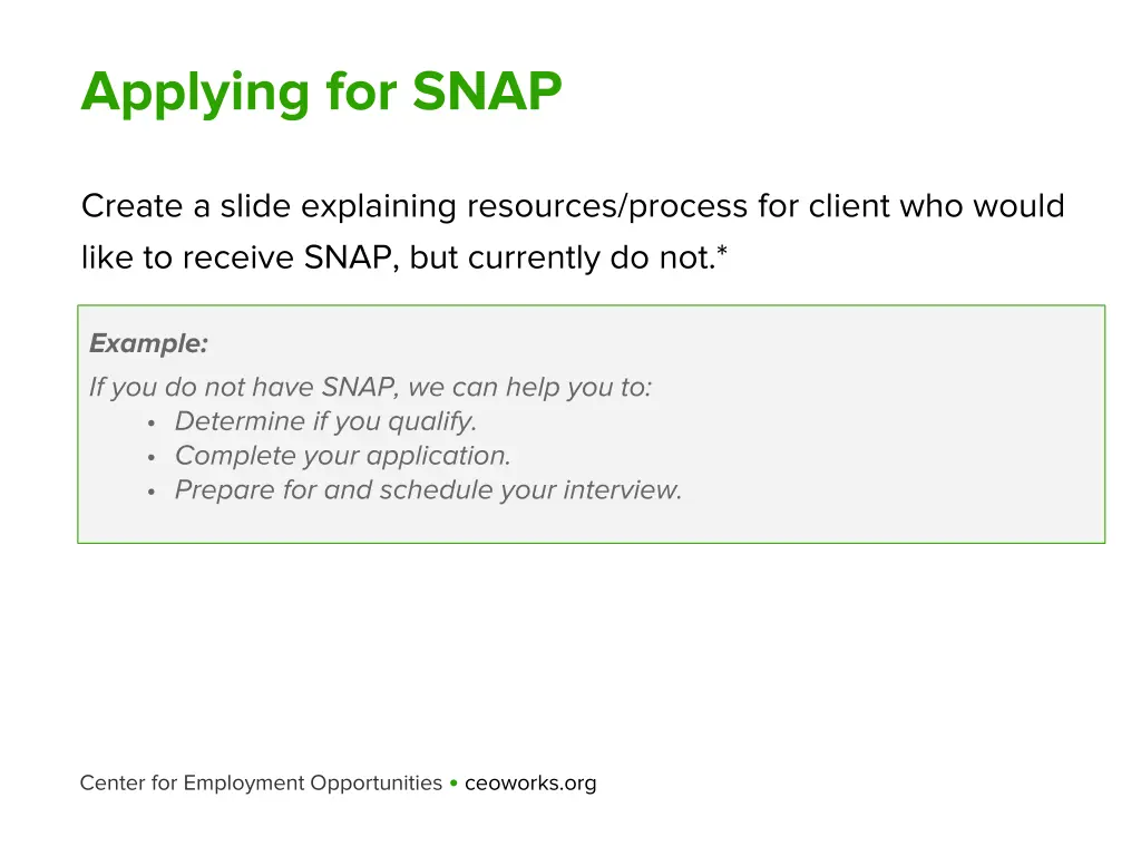 applying for snap