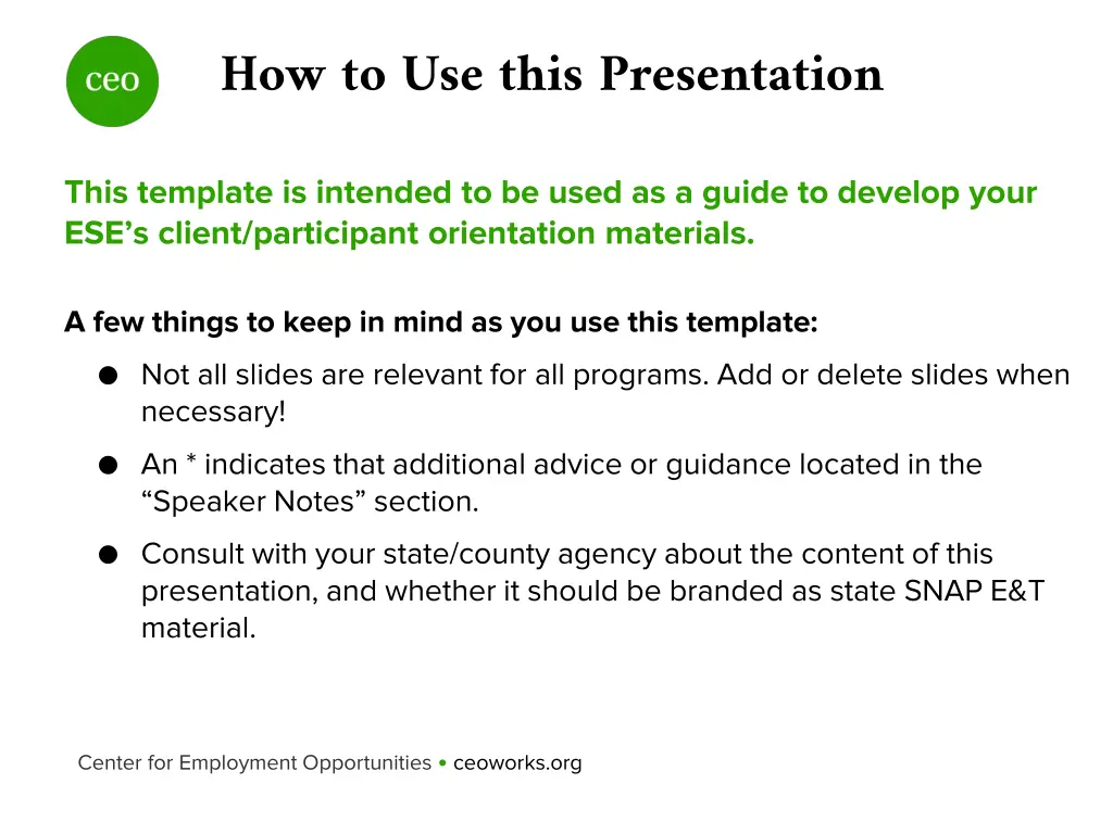 how to use this presentation