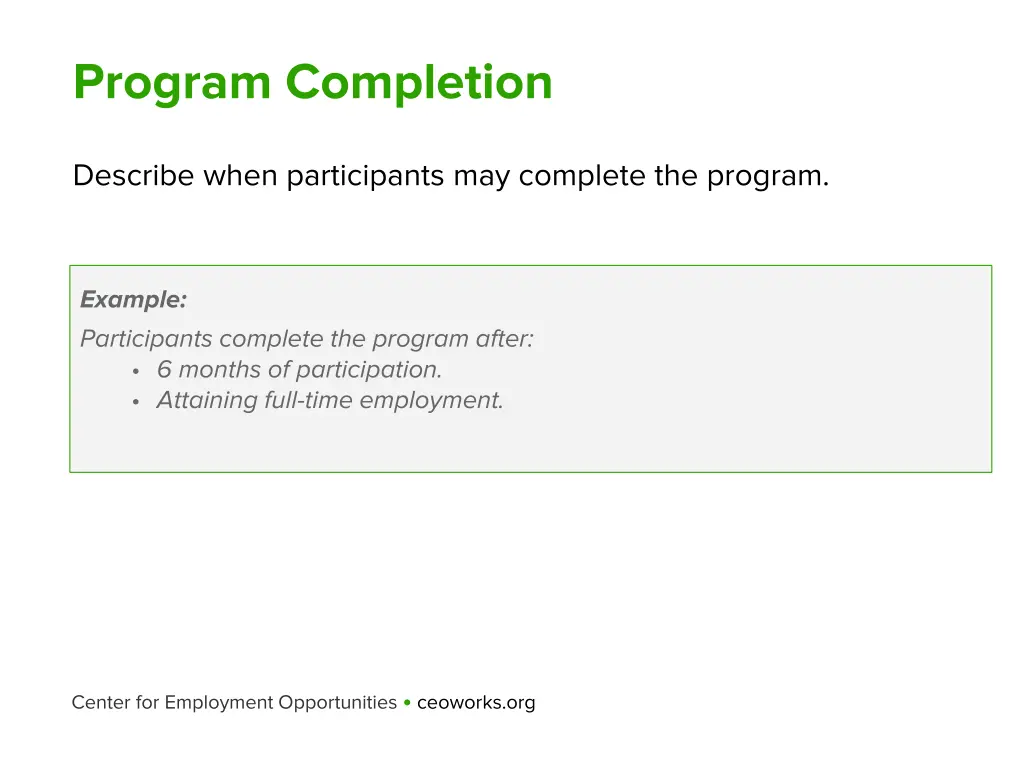 program completion