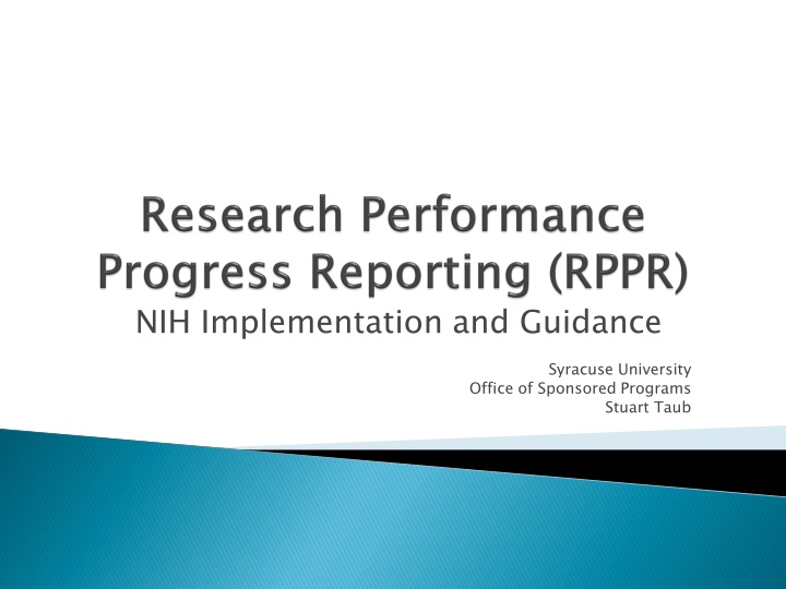 nih implementation and guidance