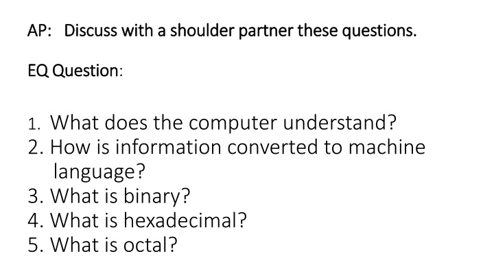 ap discuss with a shoulder partner these