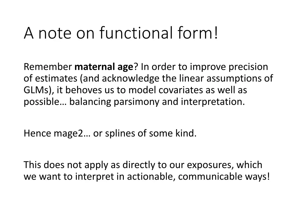 a note on functional form