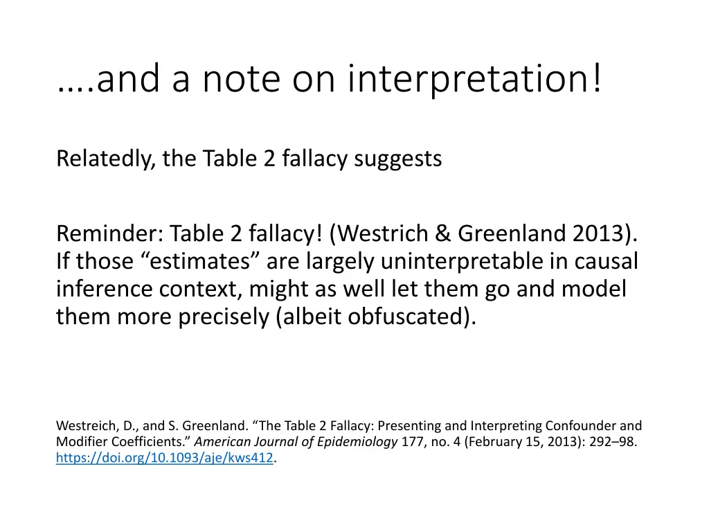 and a note on interpretation