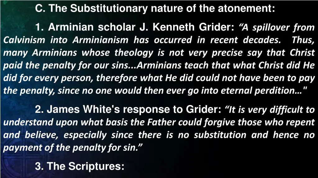 c the substitutionary nature of the atonement