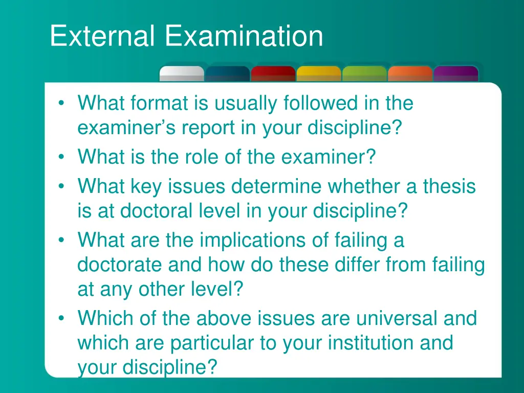 external examination