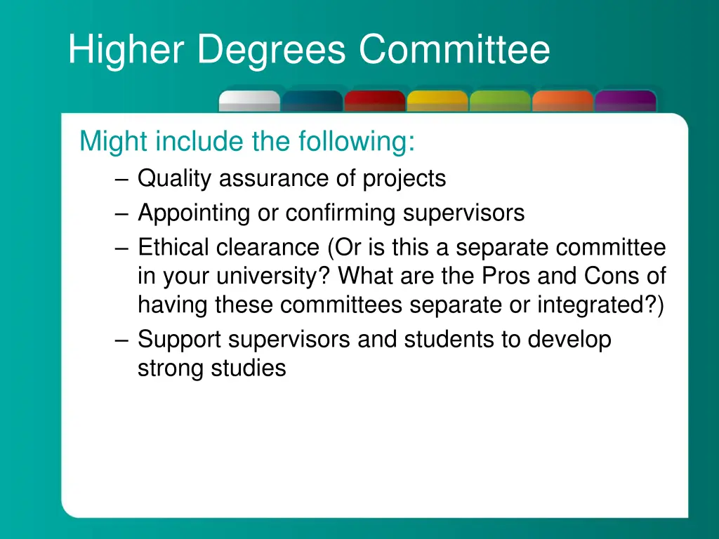 higher degrees committee 1