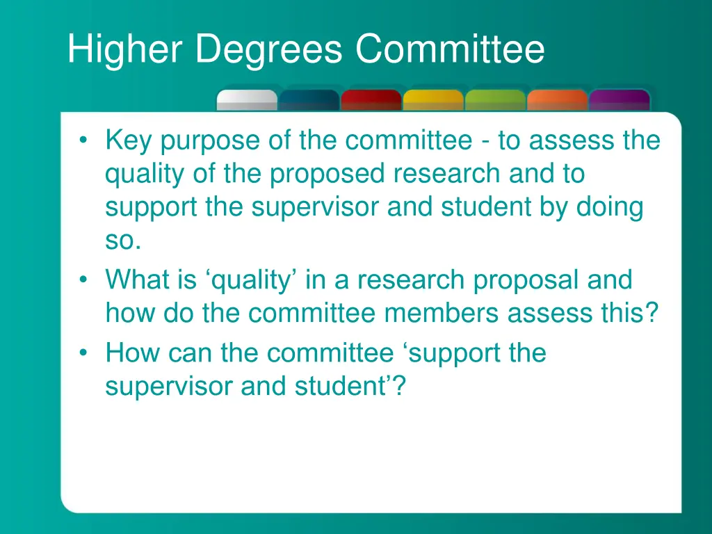 higher degrees committee 2