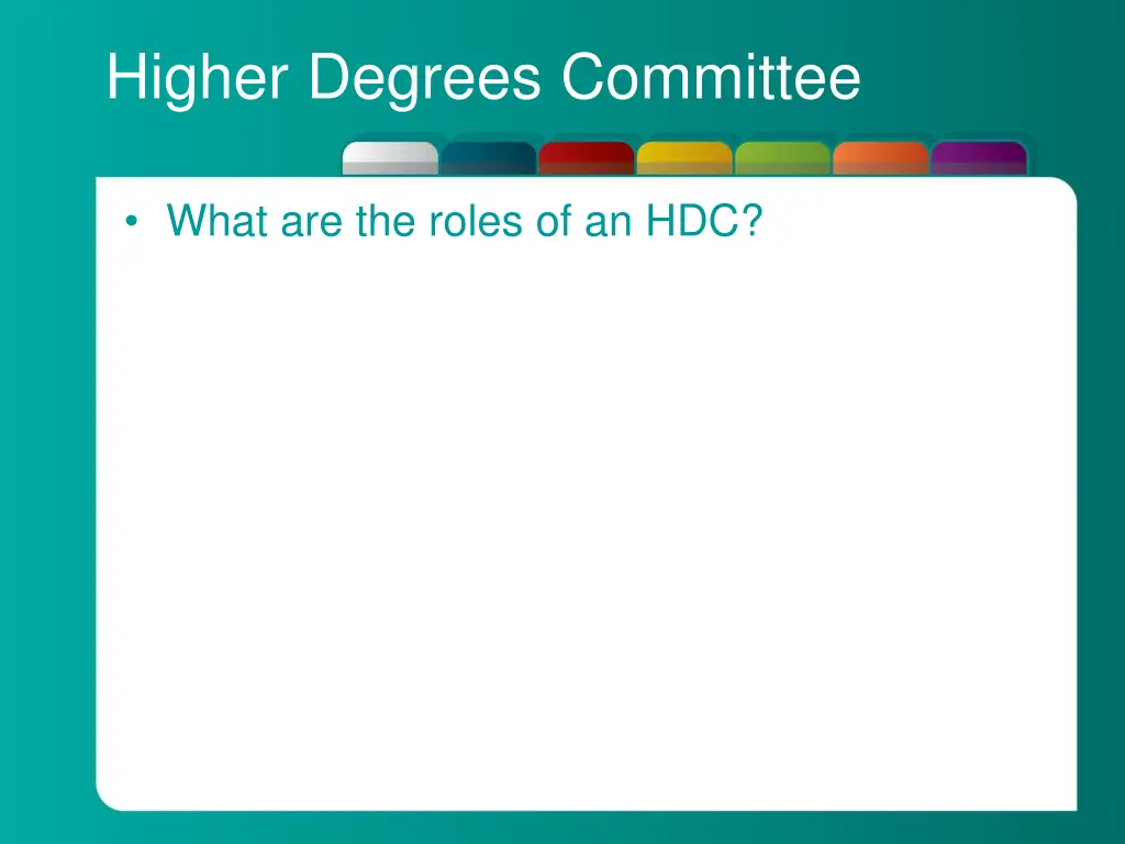 higher degrees committee