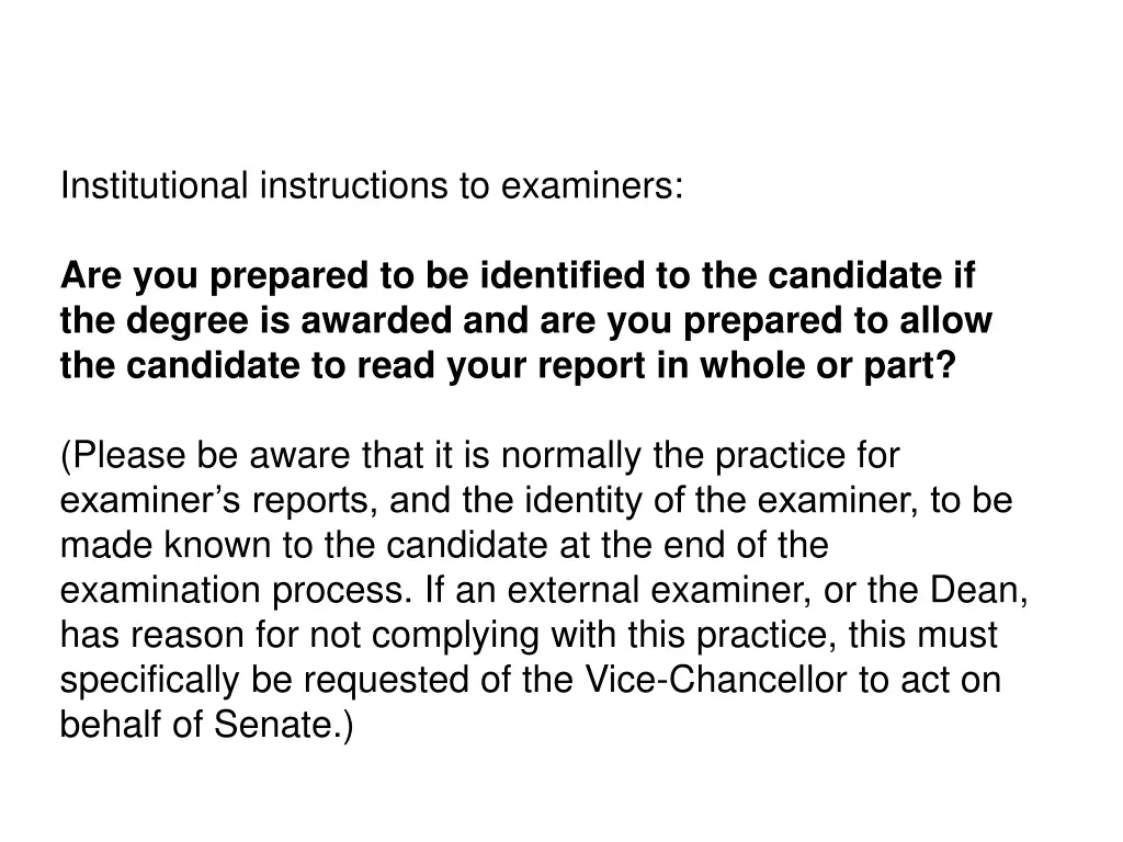 institutional instructions to examiners 1