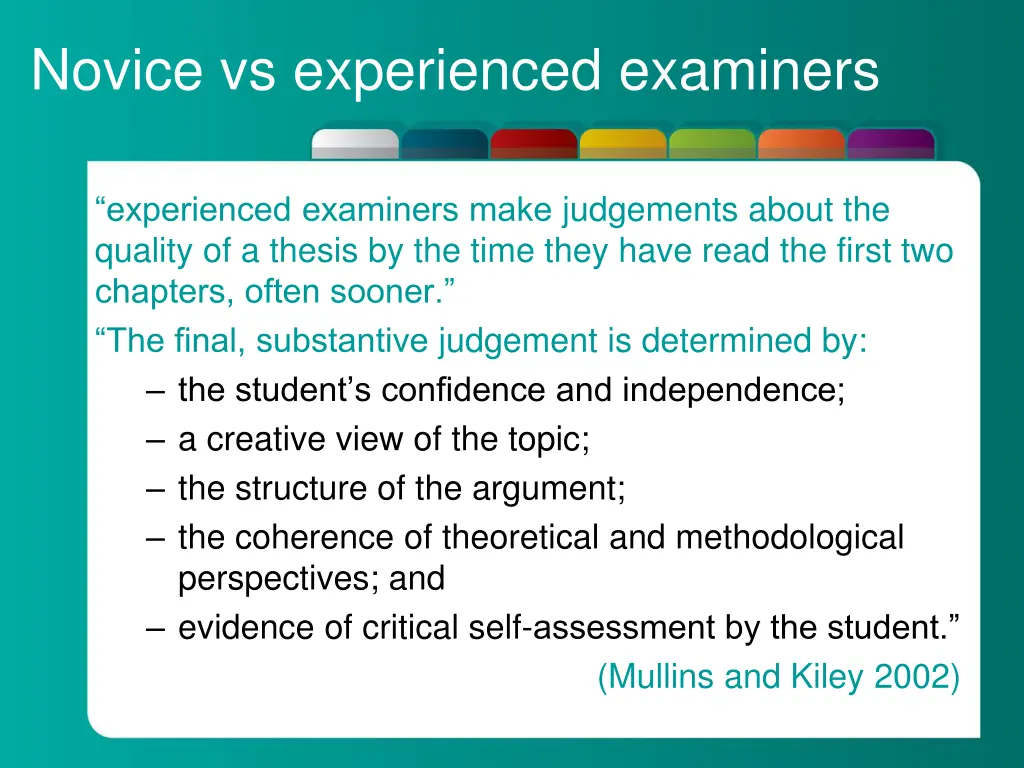 novice vs experienced examiners