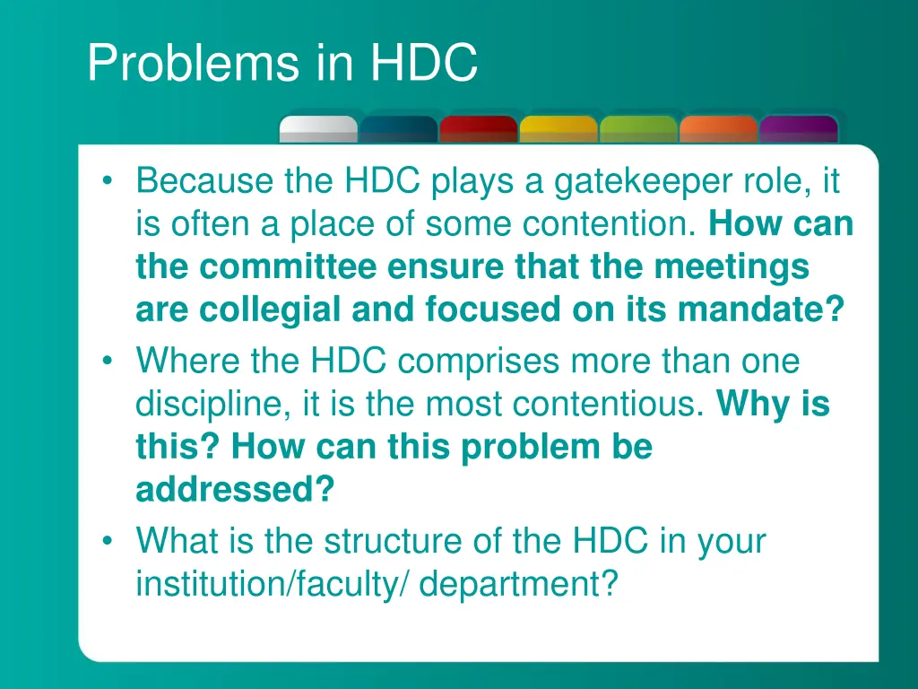 problems in hdc