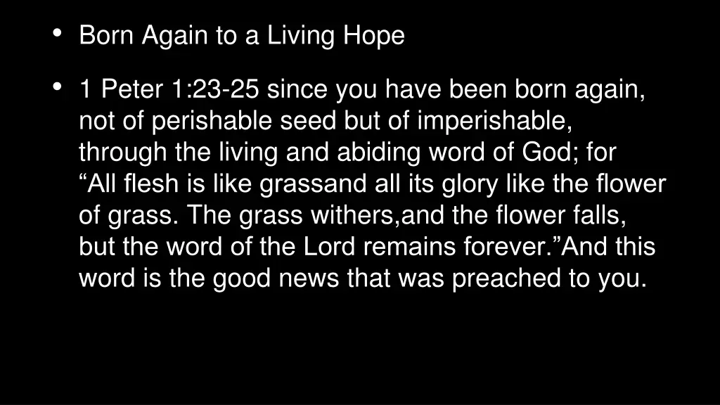 born again to a living hope