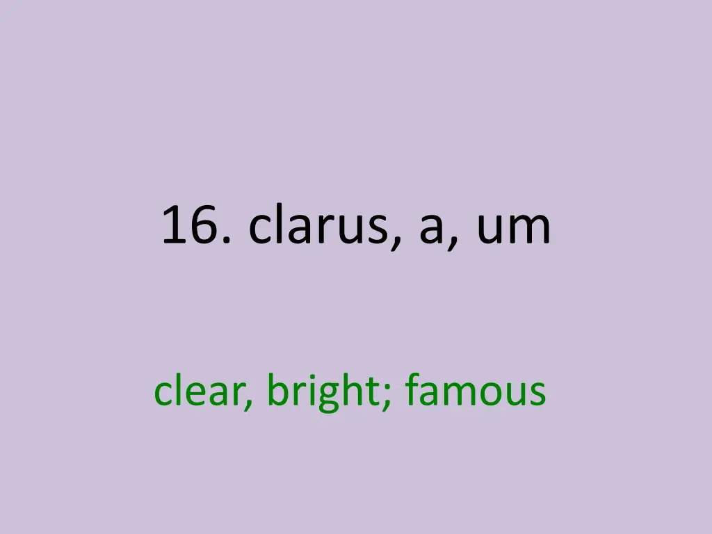 16 clarus a um 1