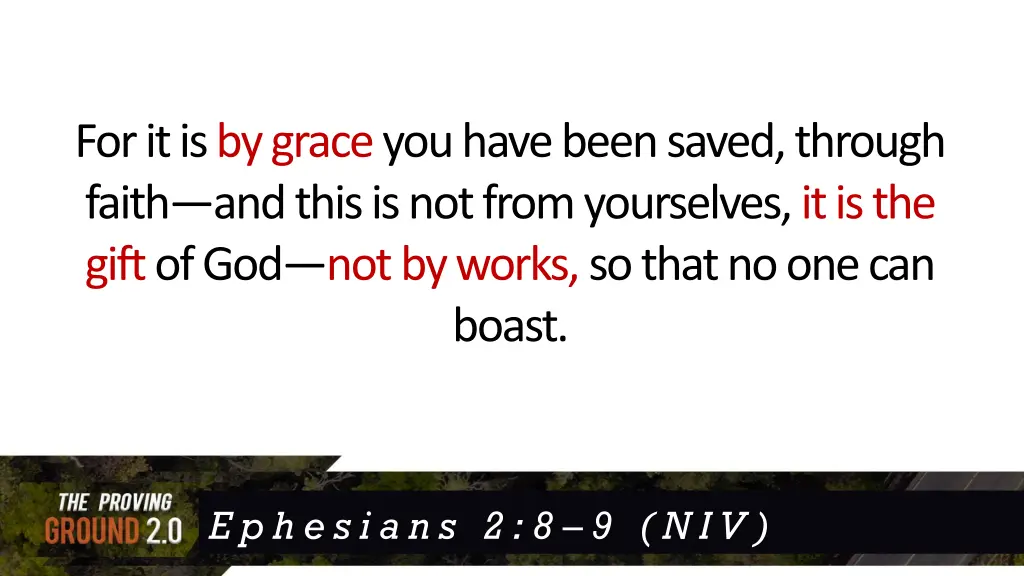 for it is by grace you have been saved through