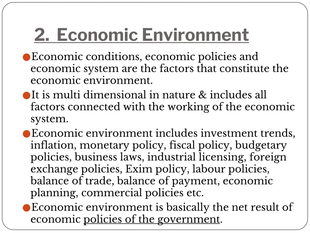 2 economic environment