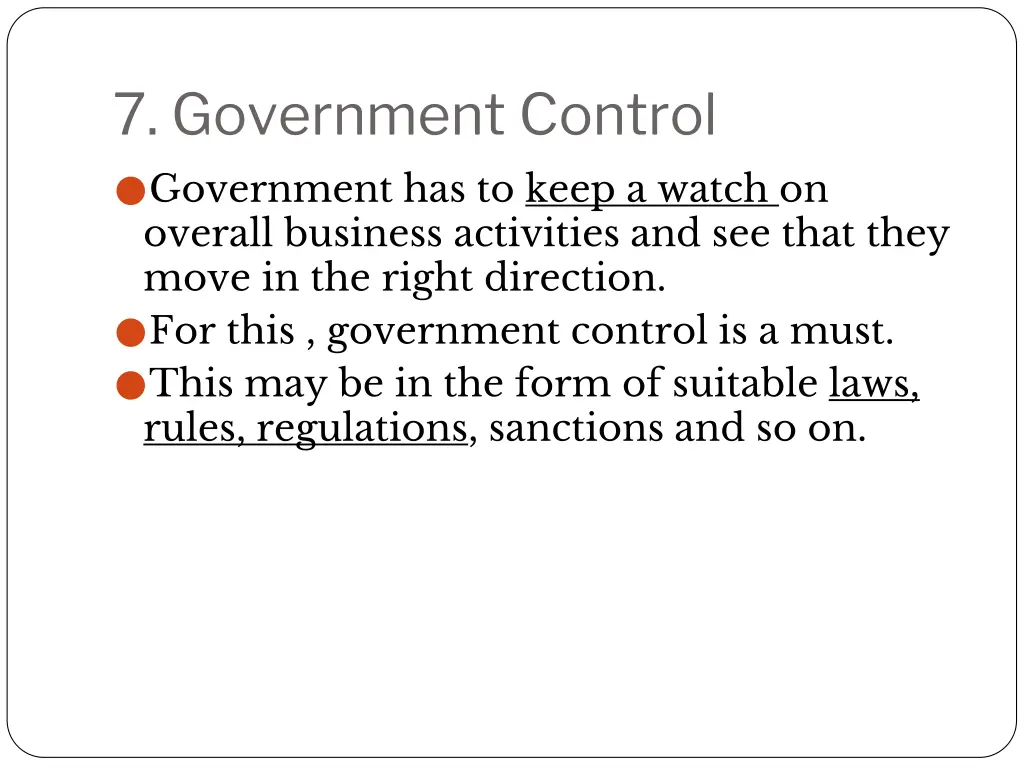 7 government control