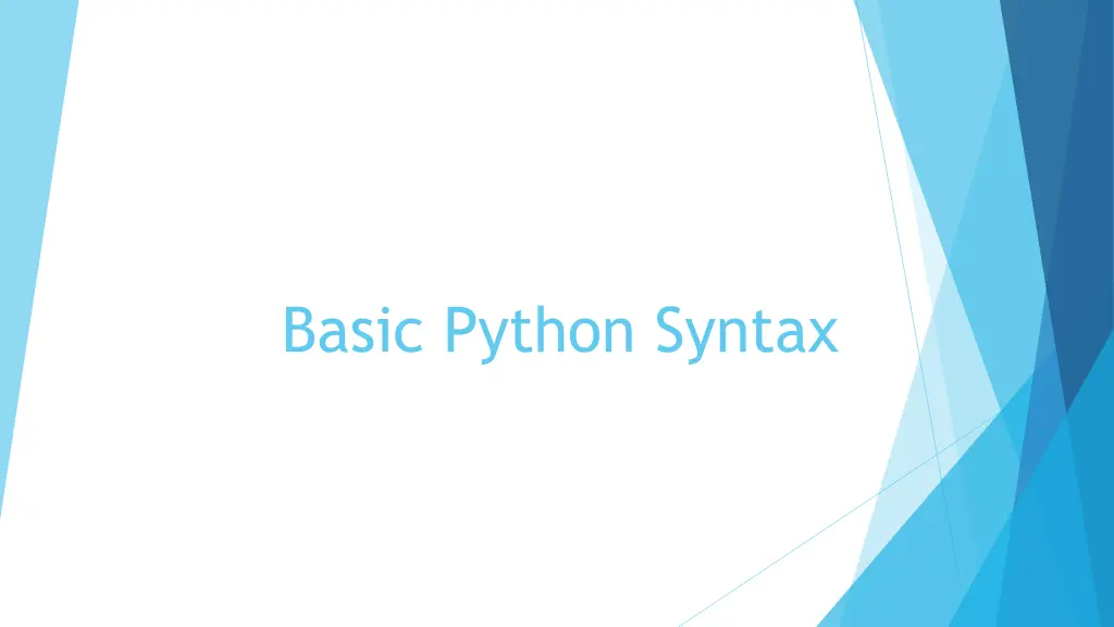 basic python syntax