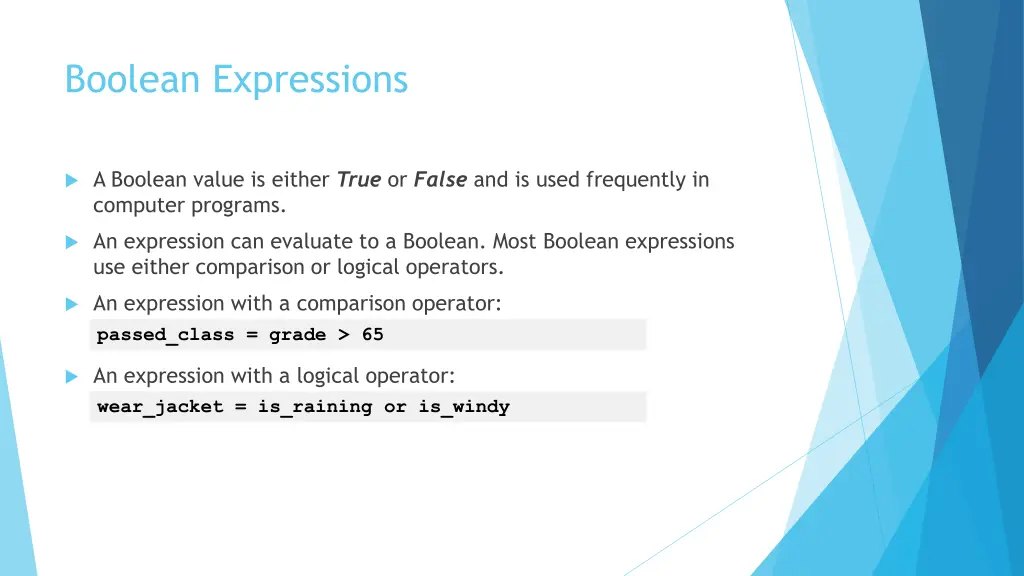 boolean expressions 1